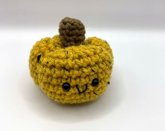 Pumpkin Keychain, Crochet Pumpkin, Pumpkin Decor, Fall Decor, Mini Pumpkin, Orange Pumpkin