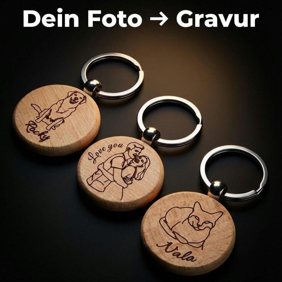 ST1100 Schlüsselanhänger Bildgravur mit Text - Photograver