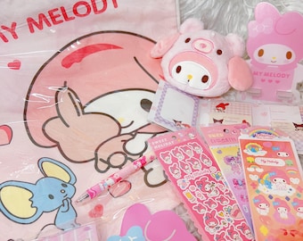 My Melody Stationery Gift Set | Sanrio Kawaii Christmas Gift | Cute Pink Desk Supplies Bundle | Back to school Gift set