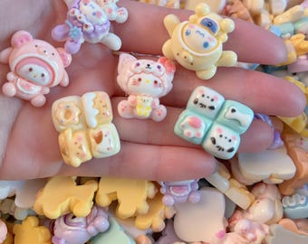 Sanrio Inspired Resin Charms | Kawaii Pastel Flatback Cabochons