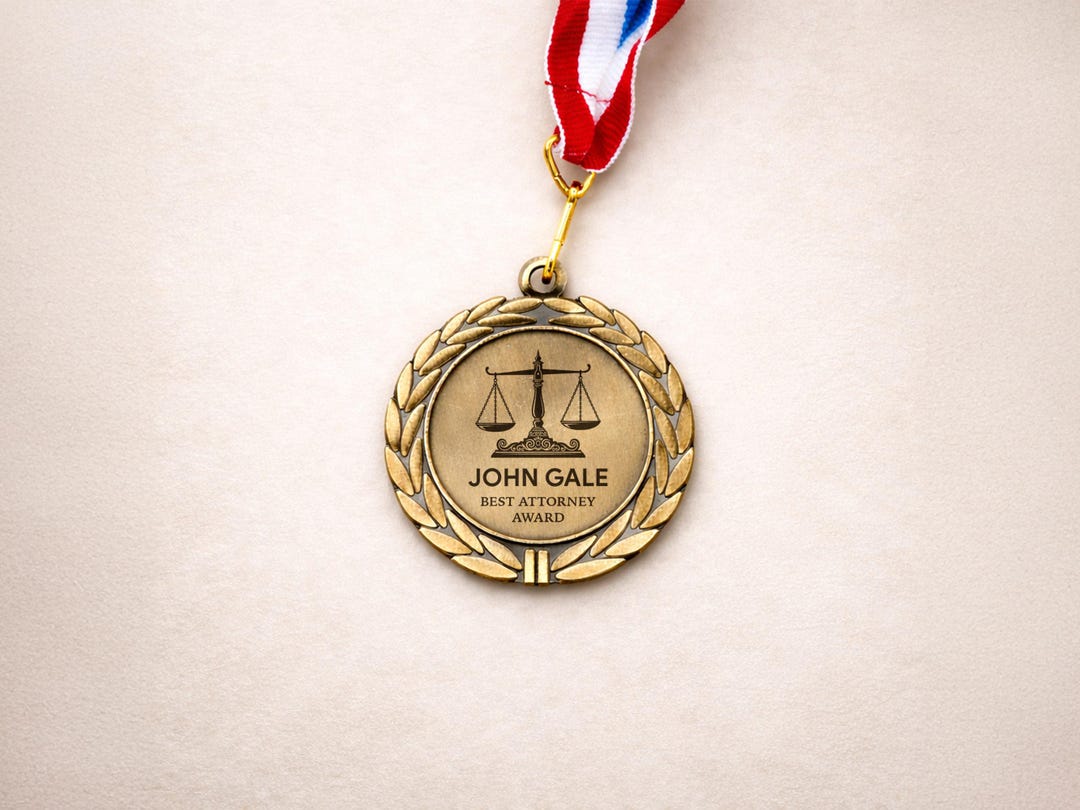 Custom Attorney Award Medal – Personalized Best Attorney Award ...