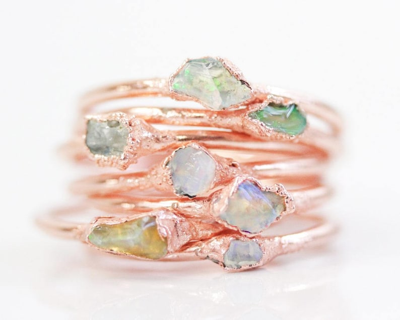 Raw Opal Ring / Fire Opal / Raw Stone / October Birthday Gift / Raw Stone Jewelry / Opal Ring / Boho Chic / October Birthday / Handmade 