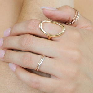 Chunky Rings / Statement Ring / Large Circle Ring / Large Oval Ring / Bold Ring / Hammered Circle Ring / Thick Ring / Handmade Ring