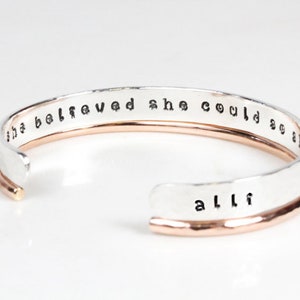 Graduation Gifts For Her / Graduation Gifts / Personalized Bracelet / Gift for Her / She Believed She Could So She Did / Inspirational Cuff image 6