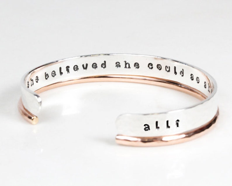 Graduation Gifts For Her / Graduation Gifts / Personalized Bracelet / Gift for Her / She Believed She Could So She Did / Inspirational Cuff image 6