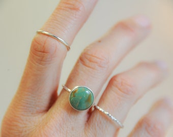 Turquoise Ring / Genuine Turquoise / Stacking Rings / Silver Turquoise Ring / Sterling Silver Turquoise Ring / Kingsman Turquoise
