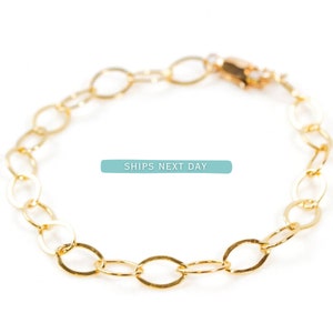 14k Gold Chain Bracelet / Gold Chain Bracelet / Gold Bracelet / Gold Chain / Chain Bracelet / Oval Chain Bracelet / Link Chain / Gold Link