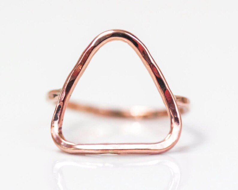 Triangle Ring / Simple Ring / Simple Delta Ring / Open Delta Ring / Gold or Rose or Silver Simple Ring / Boho / Chic / Simple Ring imagem 3