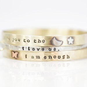 Personalized Jewelry / Gift For Her / Graduation Gift / Power Phrase Bangle / Travel Gift / Inspirational Bracelet / Positive Words image 8