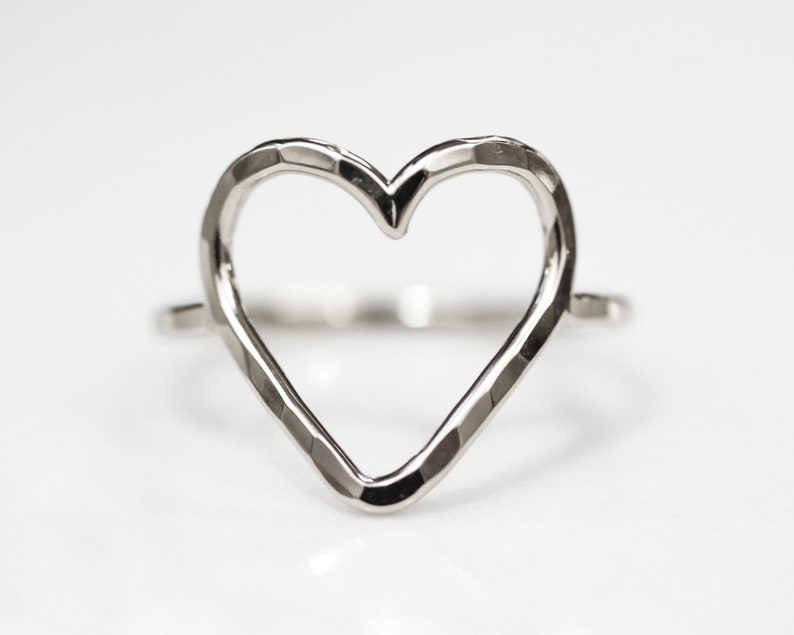 Heart Ring / Gift for Girlfriend / Simple Rings / Open Heart Ring / Open Heart / Anniversary Gift / Heart Ring Gold / Silver Heart image 6