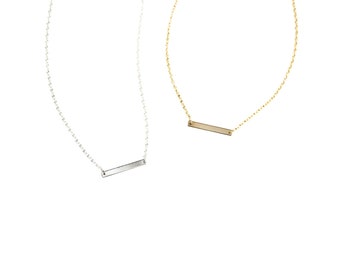 Raise The Bar Necklace / Layering Necklace / Fine Metal Necklace / Gold Necklace / Silver Necklace / Minimalist / Bar Necklace