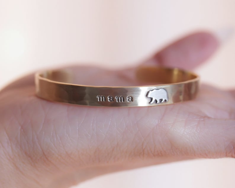 Mama Bear Cuff Mama Bear Bracelet Mother/'s Day Gift Gift For Mom Mama Bear Sterling Silver Bracelet Mom Bracelet Brass Cuff