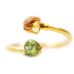 Mothers Day Gifts / Two Birthstone Ring / Personalized Birthstone Ring / Gift for Mom / Anniversary Gift / Couples Ring / Mothers Ring