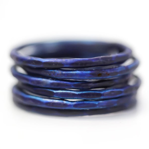 Stacking Rings / Stackable Patina Rings / Blue Ring / Patina Jewelry / Patina Ring / Blue Jewelry / Patina / Colorful Stacking Rings/ Starry