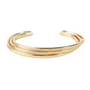 Handmade Nu Gold Cuff Slim Hammered Bracelet: Adjustable Fit, Lightweight Stackable | Brass Jewelry, Bridal Gift | 6.5-7 Inch Sizes
