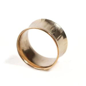 Flared Ring / Wide Silver Ring / Wide Gold Band / Made to Order / Men&#39;s Ring / Wedding Band / Handmade Ring / Gift For Him / Hammered Ring