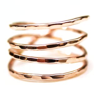 Gold Wrap Ring / Helix Ring / Statement Wrap Ring / Modern Wrap Ring / Simple Wide Ring / Wire Wrapped Ring Band / Wrapped Ring / Silver