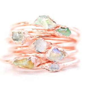Raw Opal Ring / Fire Opal / Raw Stone / October Birthday Gift / Raw Stone Jewelry / Opal Ring / Boho Chic / October Birthday / Handmade image 1
