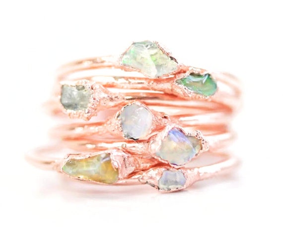 Etsy raw shop opal ring