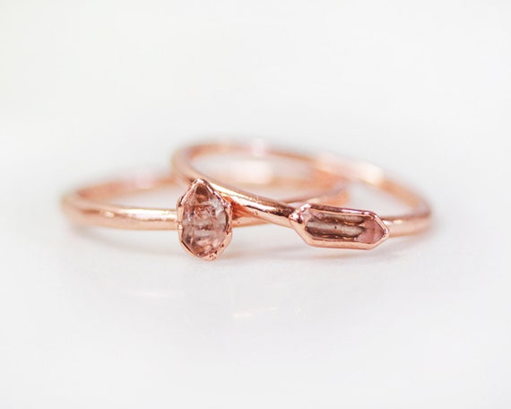 April Birthstone / Herkimer Diamond Ring / Quartz Ring / | Etsy