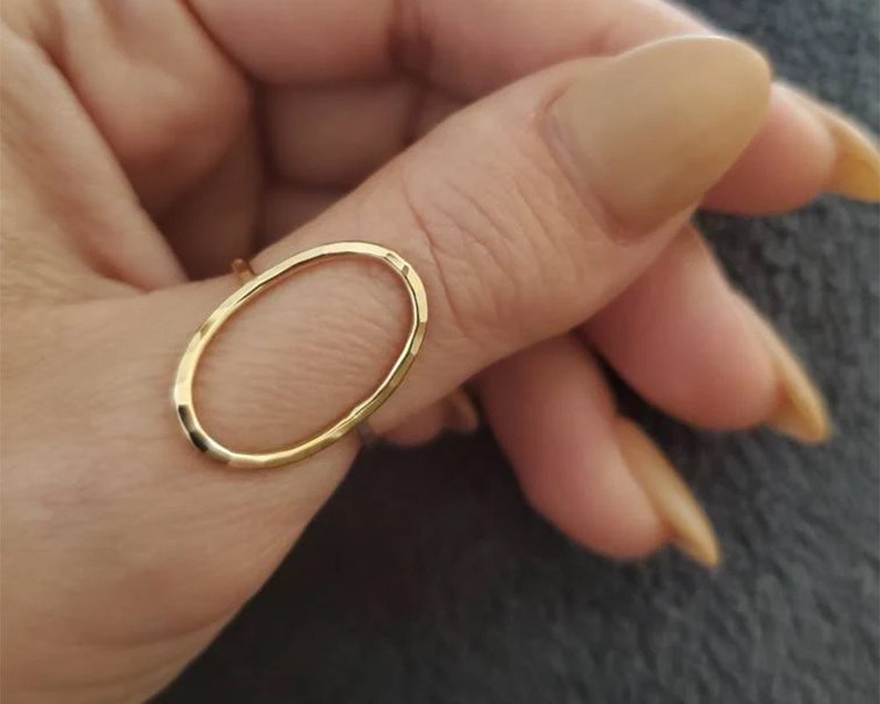 Oval Ring / Simple Oval Ring / Gift for Her / Mothers Day Gift / Gold or Rose or Silver Simple Ring / Graduation Gift / Simple Ring image 4