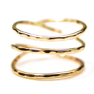 Thin Wrap Ring | Minimalist Gold Filled, Sterling Silver | Handmade Artisan, Lightweight Comfort Band