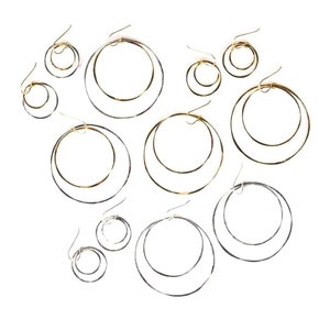 Hoop Earrings / Mixed Metal Earrings / Dangle Earrings / Handmade Hoop Earrings / Circle Drop Earrings / Silver Hoops / Gold Filled Hoops