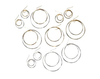Hoop Earrings / Mixed Metal Earrings / Bold Hoops / Handmade Hoop Earrings / Hoop Earrings / Sterling Silver Hoops / Gold Filled Hoops