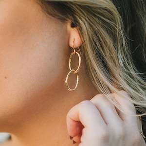 Link Earrings / Minimalist Earrings / Gold Paperclip Earrings / Silver Link Earrings / Chain Earrings / Paperclip Jewelry / Anniversary Gift