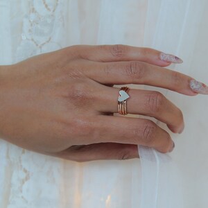 Stacking Rings / Heart Ring / Rose Gold Stacking Rings / Anniversary ...