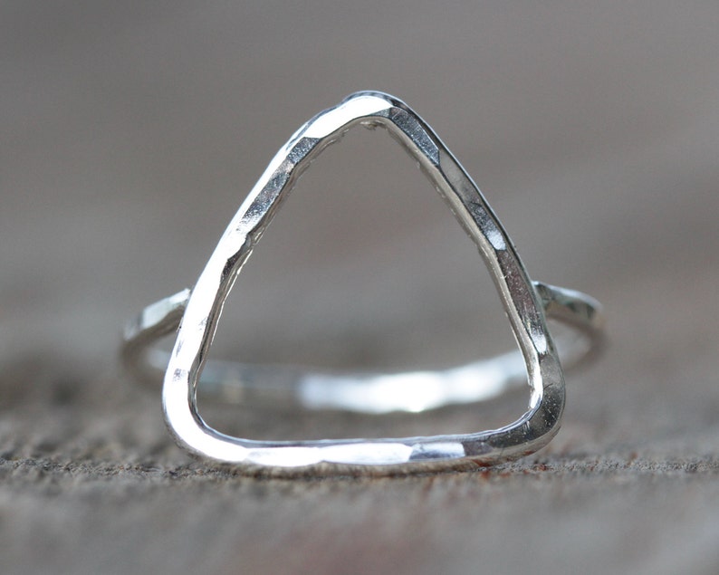 Triangle Ring / Simple Ring / Simple Delta Ring / Open Delta Ring / Gold or Rose or Silver Simple Ring / Boho / Chic / Simple Ring imagem 7