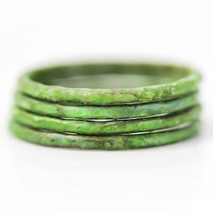 Patina Ring / Simple Rings/ Mossy Green / Stacking Rings / Green Rings / Patina Jewelry Women / Gifts for Her / Green / Individual rings