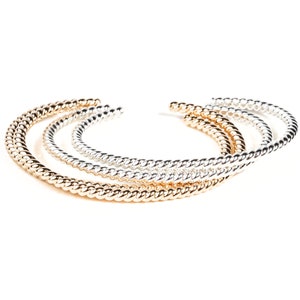 Twisted Bracelet / Sterling Silver Cuff Bracelet / Gold Cuff Bracelet / Stacking Bracelet / Gift for Her / Silver / Gold Cuff / Twist Cuff