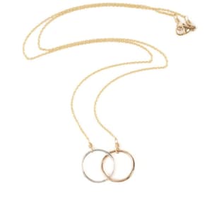 Harmony Duo / Interlocking Circles Necklace / Linked Circles / Eternity Necklace / Connected Circles Necklace / Mother&#39;s Day / Two Circles