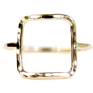 Square Ring / Open Simple Ring / Geometric Ring / Gold Square Ring / Silver Square Ring / Dainty Ring / Gold Simple Ring / Minimalist Ring