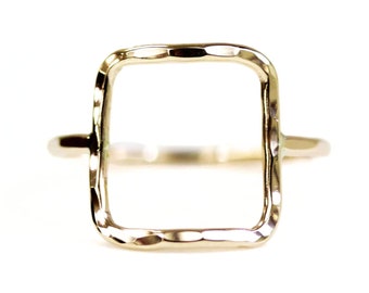 Square Ring / Open Simple Ring / Pura Vida / Gold Square Ring / Silver Square Ring / Sterling Silver Simple Ring / Gold Simple Ring