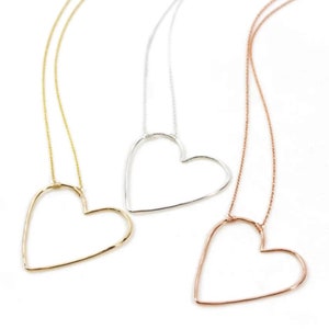 Heart Necklace / Mothers Day Gift For Her / Open Heart Necklace / Heart Jewelry / Heart Necklace Gold / Heart Necklace Silver