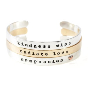 Personalized Cuff Bracelet / Gold Word Bracelet / Personalized Silver Bracelet / Message Bracelet /Inspirational Gift for Her/Stacking Cuffs
