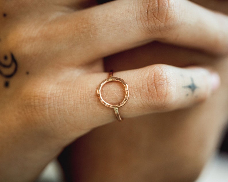 Pinky Ring / Mini Circle Ring / Simple Ring / Gold Circle Ring / Open Circle Ring / Midi Ring / Toe Ring / Gift for Her / Minimalist Ring image 1