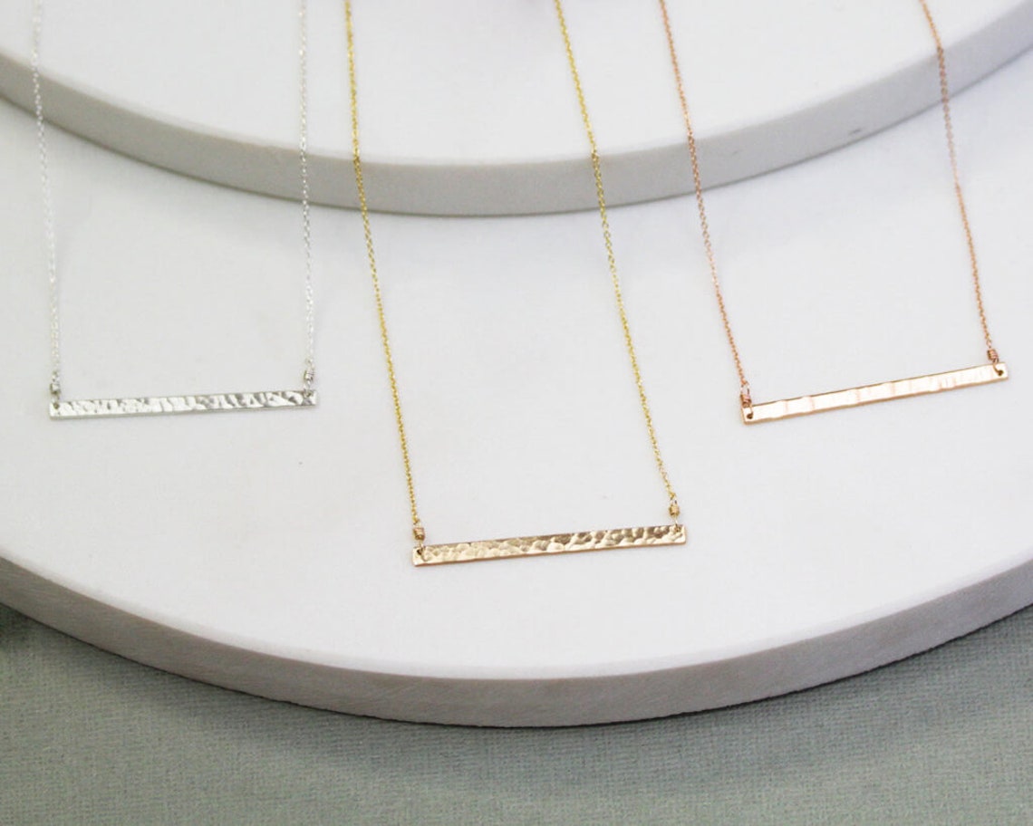 Mini Bar Necklace / Layering Necklace / Fine Metal Necklace / Etsy