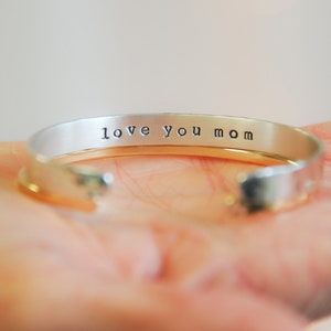 Personalized Gifts for Mom / Mothers Day Gift / Love You Mom / Meaningful Gift For Mom / Personalized Cuff Set / Mom Bracelets From Daughter image 9