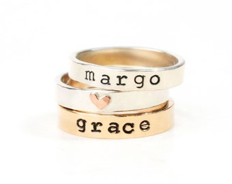 Personalized Rings / Custom Name Rings / Gift For Mom / Mothers Day Gift / Kids Name Jewelry / Mom Rings / Monogram Ring / Monogram Gift