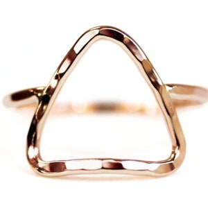 Triangle Ring / Simple Ring / Simple Delta Ring / Open Delta Ring / Gold or Rose or Silver Simple Ring / Boho / Chic / Simple Ring image 1