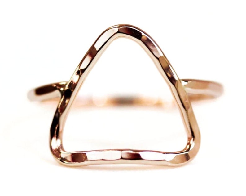 Triangle Ring / Simple Ring / Simple Delta Ring / Open Delta Ring / Gold or Rose or Silver Simple Ring / Boho / Chic / Simple Ring image 1