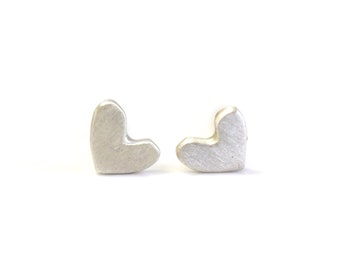 Heart Stud Earrings / Valentines Day Gift / Love / Heart / Sterling Silver Studs / Love Gift / Delicate Earrings / Simple Stud Earrings