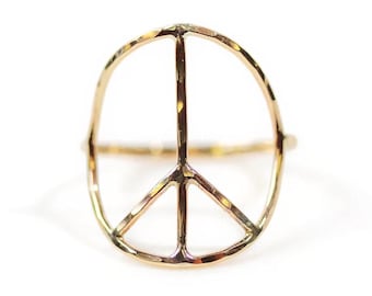 Peace Ring / Peace Sign Ring / Open Shape Ring / Handmade Jewelry / Peace Sign / Gold Peace Ring / Silver Peace Ring / Gifts / Graduation