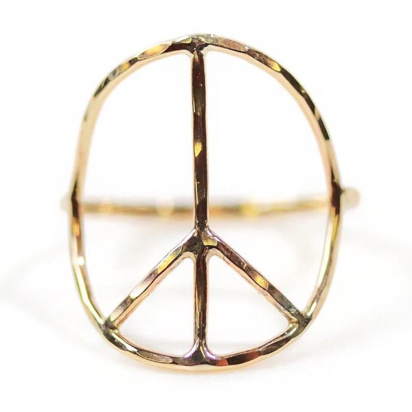 Peace Ring / Peace Zeichen Ring / Handgefertigter Schmuck / Peace Zeichen / Gold Peace Ring / Silber Ring / Geschenke / Abschluss