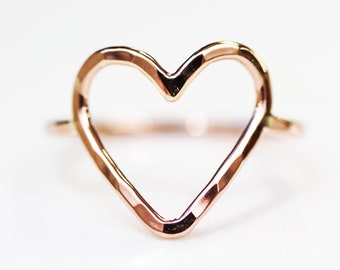 Heart Ring / Gift for Her / Simple Rings / Pura Vida Heart Ring / Open Heart Ring / Anniversary Gift / Heart Ring Gold / Heart Ring Silver