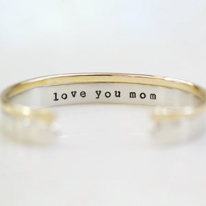 Personalized Gifts for Mom / Mothers Day Gift / Love You Mom / Meaningful Gift For Mom / Personalized Cuff Set / Mom Bracelets From Daughter image 3