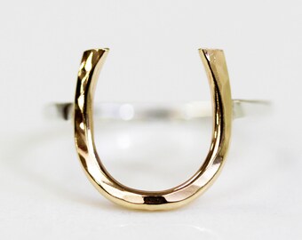 Horseshoe / Lucky Horseshoe Ring / Horseshoe Ring / Gift for Her / Symbolic Jewelry / Empowering Jewelry / Luck Jewelry / Spring